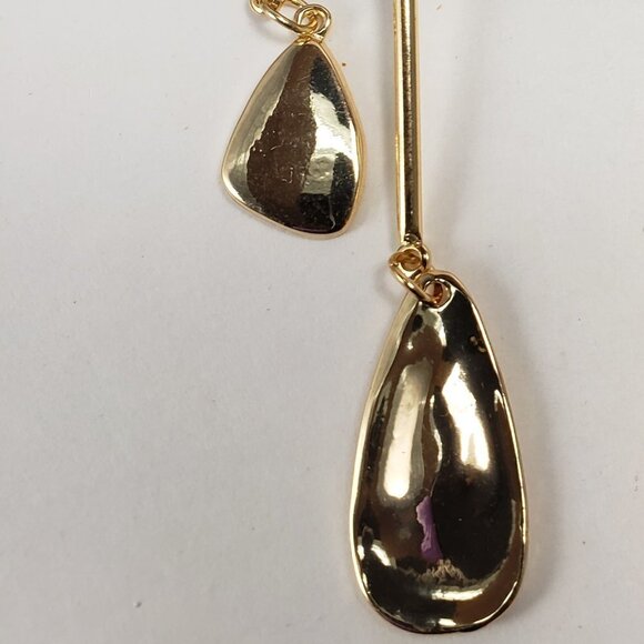 Elegant Gold Double Drop Dangle Earrings – Women’s Stylish Statement Jewelry - Picture 4 of 9